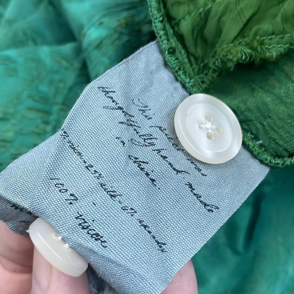 🍃Stunning Raquel Allegra green jacquard high waist pleated pants - Picture 11 of 15